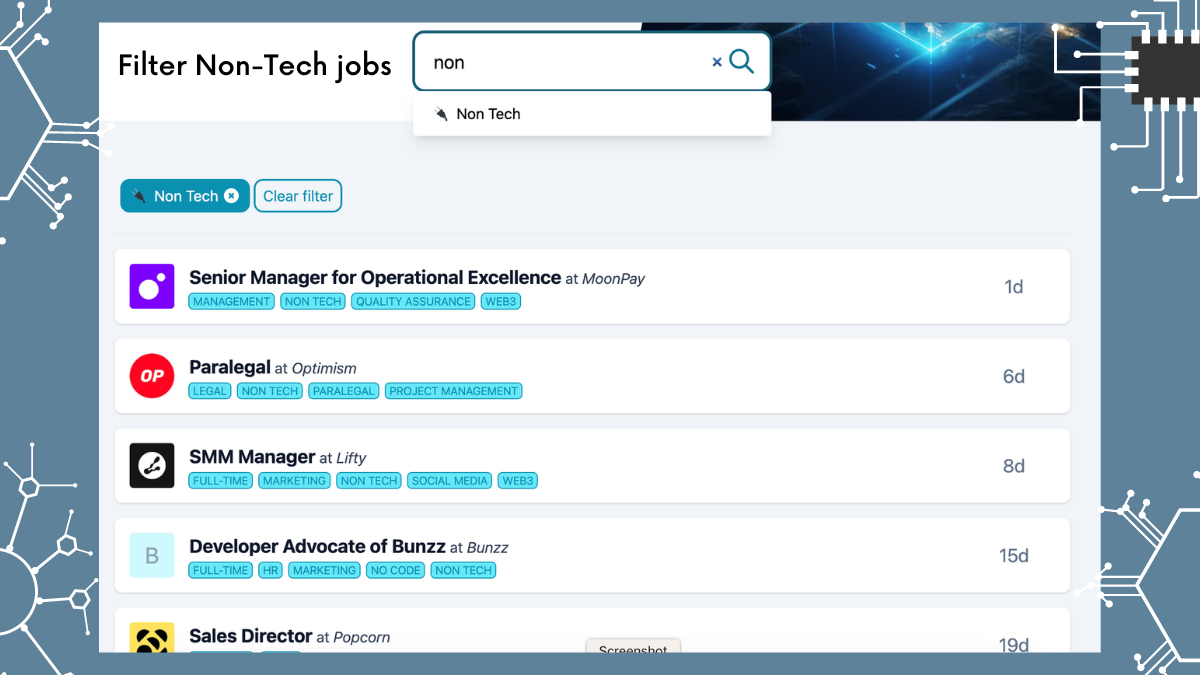 Non Tech Jobs on Jobs On The Block